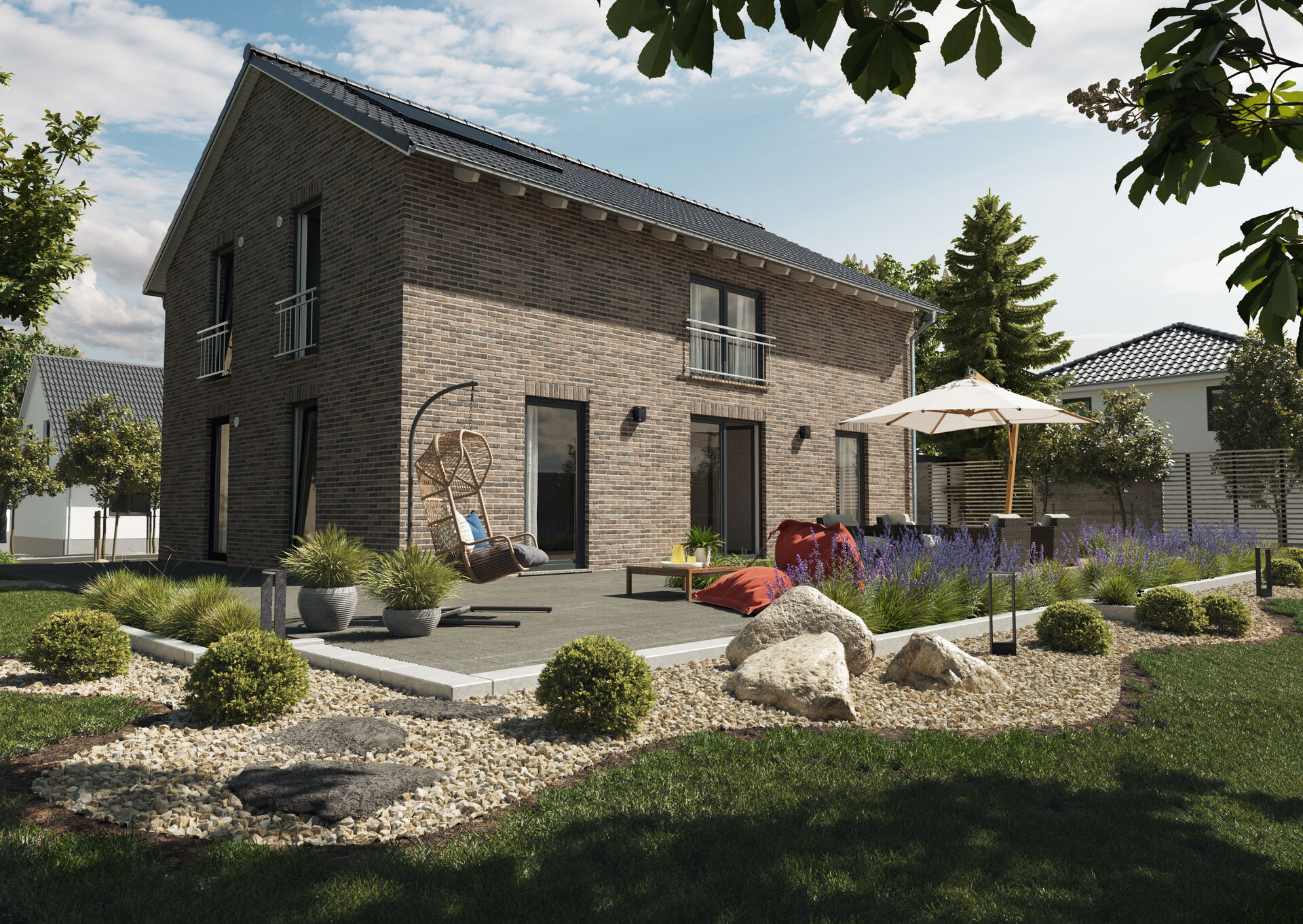 Landhaus-142-modern-Garten-Klinker-Kohle